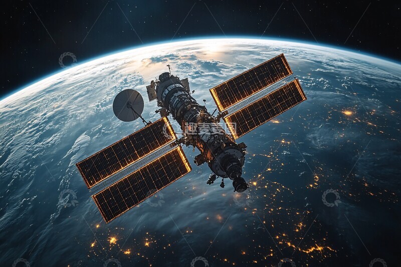 高清大图下载【趣麦麦图】半圆地球卫星角1