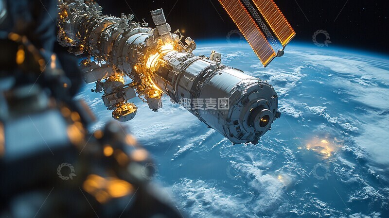 高清大图下载【趣麦麦图】火箭对接空间站2
