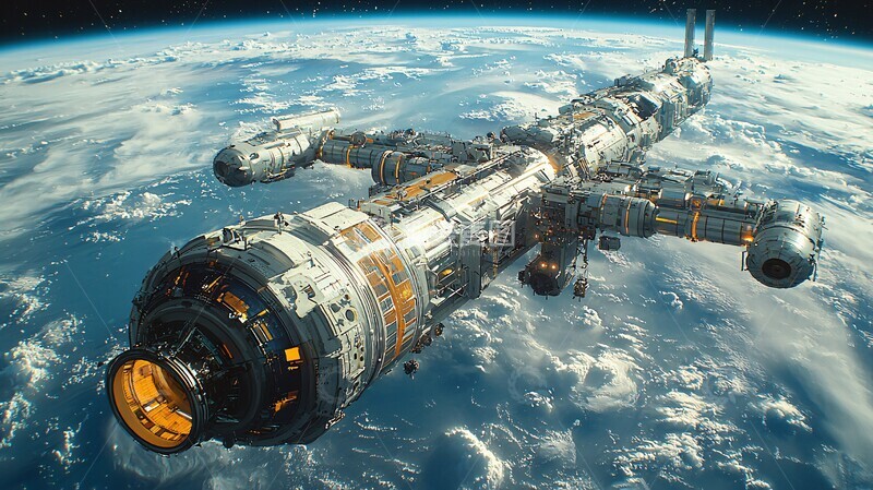 高清大图下载【趣麦麦图】空间站与地球2