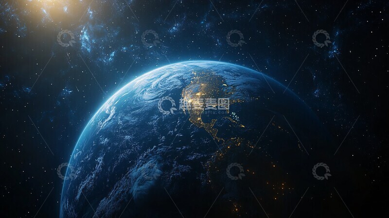 高清大图下载【趣麦麦图】地球与卫星群2