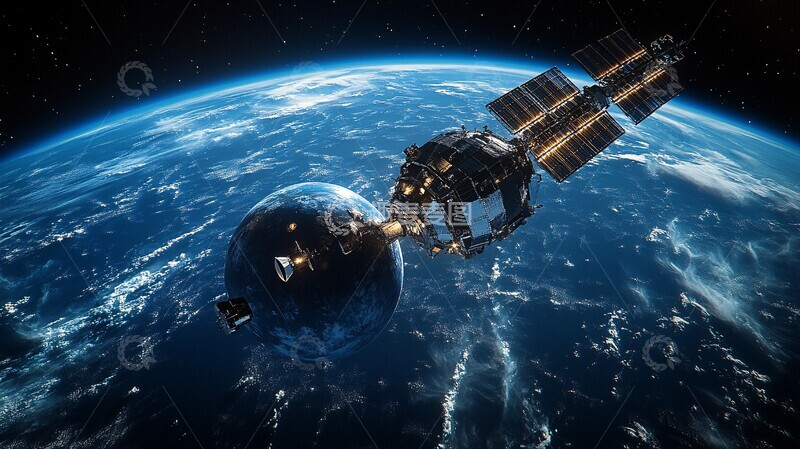 高清大图下载【趣麦麦图】地球与卫星群3