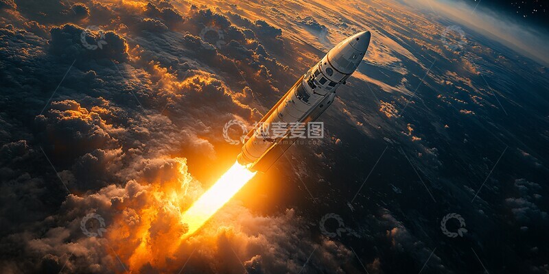高清大图下载【趣麦麦图】火箭进入太空1