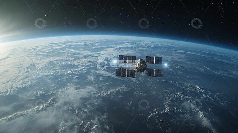 高清大图下载【趣麦麦图】卫星三角轨道投影2