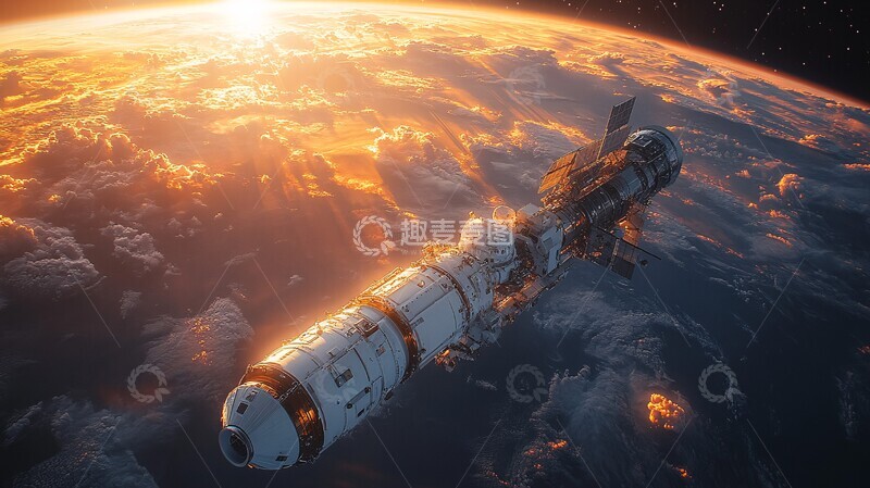 高清大图下载【趣麦麦图】火箭对接空间站3
