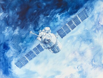 水彩卫星图水彩卫星背景3