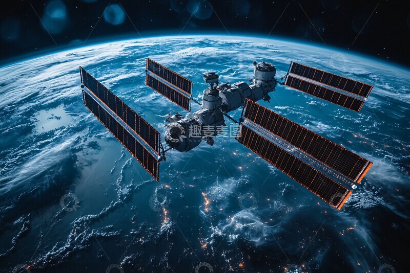 高清大图下载【趣麦麦图】半圆地球卫星角3