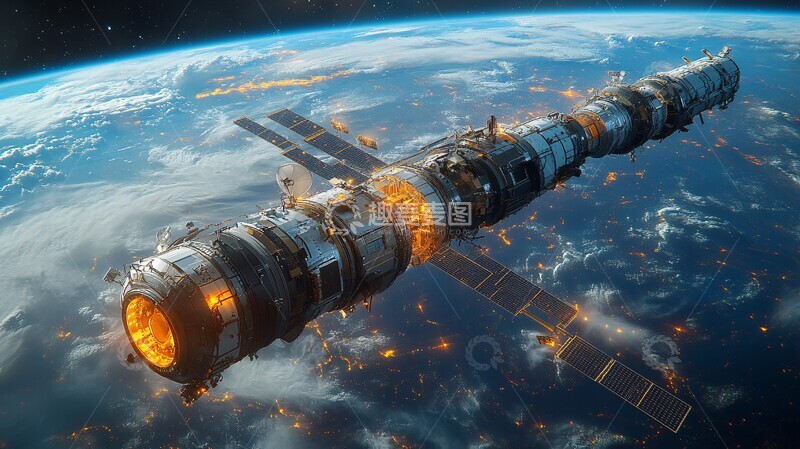 高清大图下载【趣麦麦图】太空站与地球13