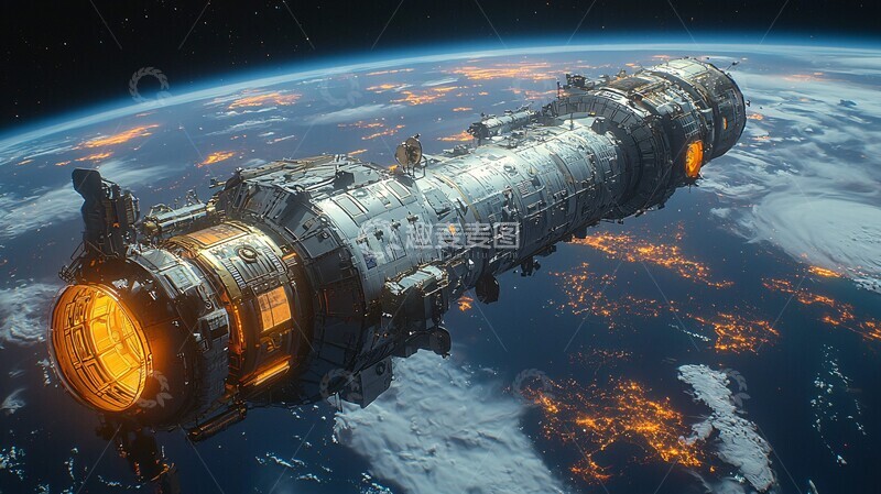 高清大图下载【趣麦麦图】空间站与地球3