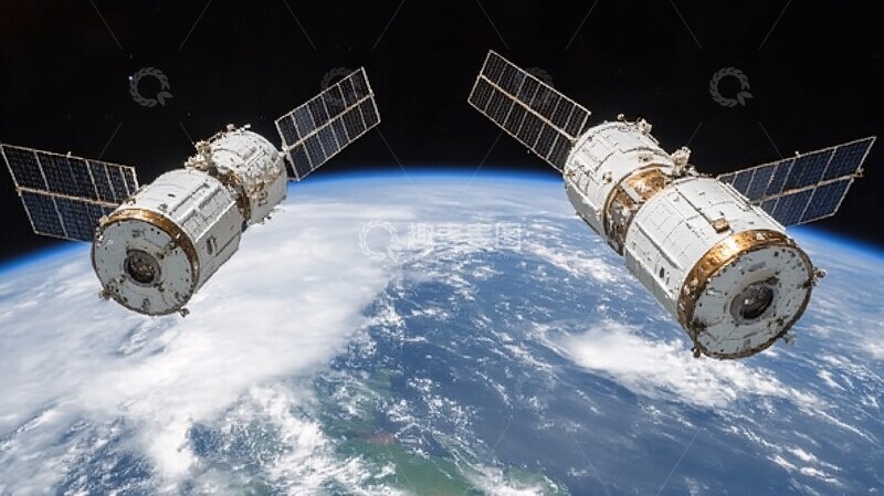 高清大图下载【趣麦麦图】卫星相撞卫星地球空间2