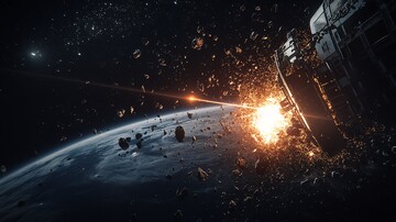 卫星爆炸激光射线3