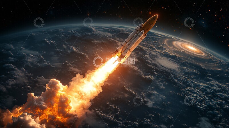 高清大图下载【趣麦麦图】火箭发射飞机飞越地球3