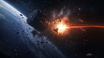 卫星爆炸激光射线1