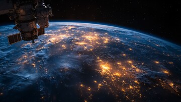 空间站环绕地球照3