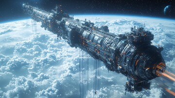 太空电梯连接空间站3