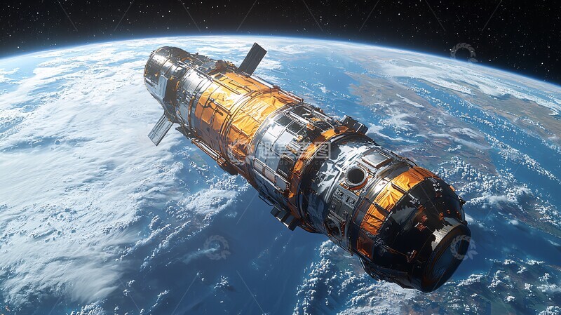 高清大图下载【趣麦麦图】卫星环绕地球旋转1