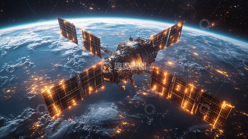 高清大图下载【趣麦麦图】卫星激光连接地球2