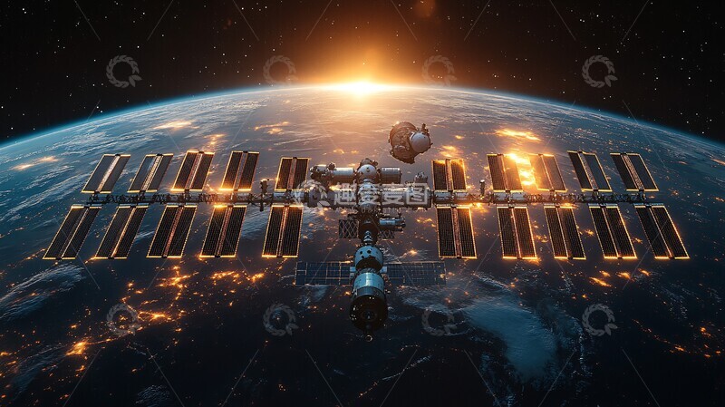 高清大图下载【趣麦麦图】太空站与地球14