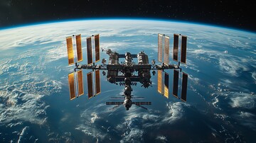 空间站环绕地球照1