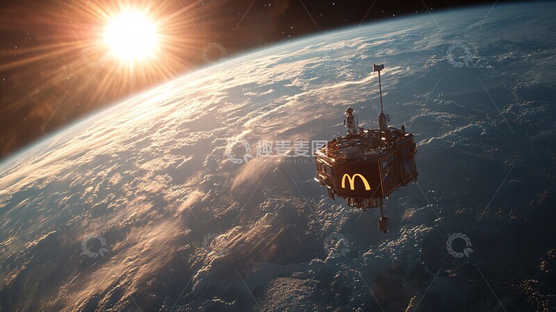 高清大图下载【趣麦麦图】卫星与地球太阳3