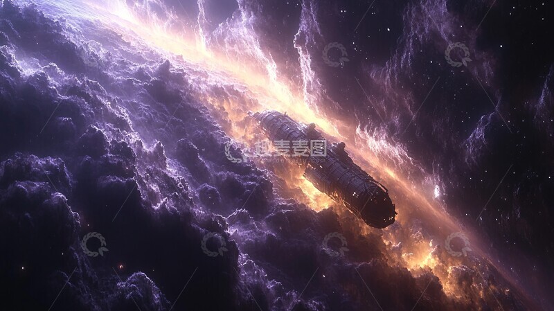 高清大图下载【趣麦麦图】空间站与卫星环绕3