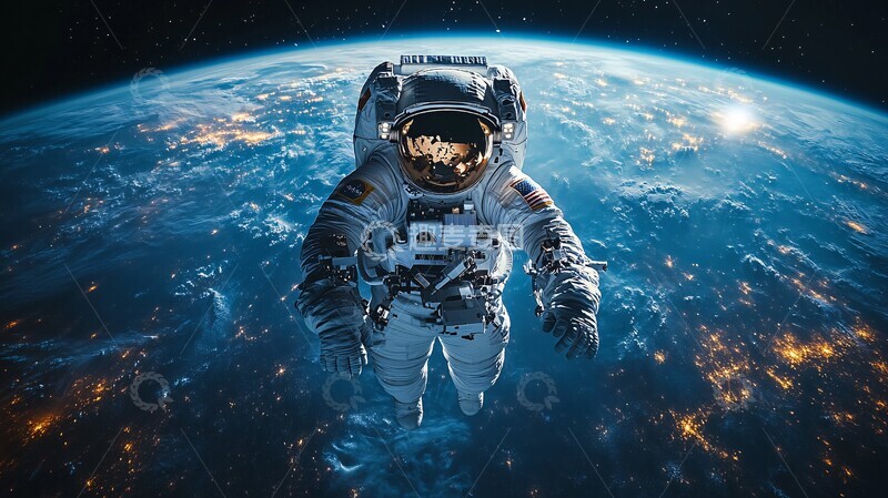 高清大图下载【趣麦麦图】宇航员太空飘浮3