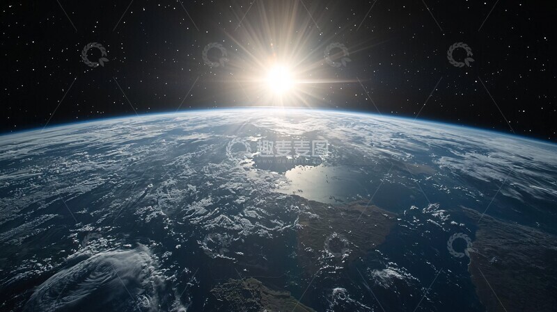 高清大图下载【趣麦麦图】太空穿梭机悬停地球1