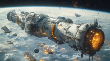 空间站与卫星群3