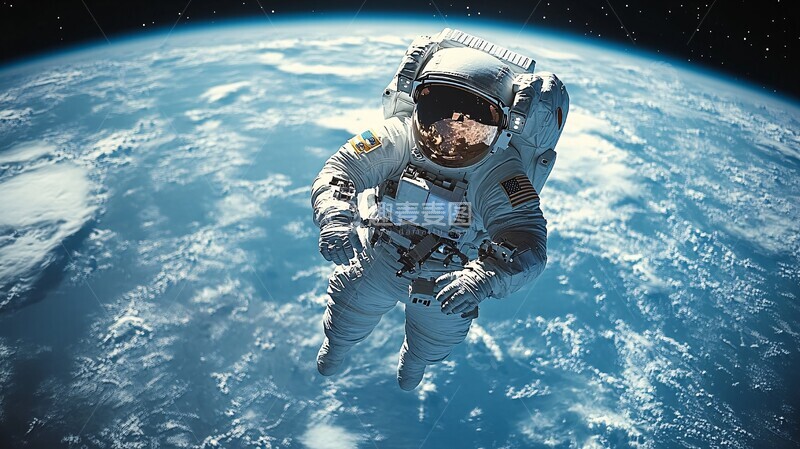 高清大图下载【趣麦麦图】宇航员太空飘浮1