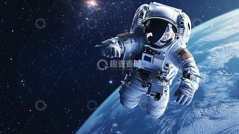 高清大图下载【趣麦麦图】宇航员太空漂浮4