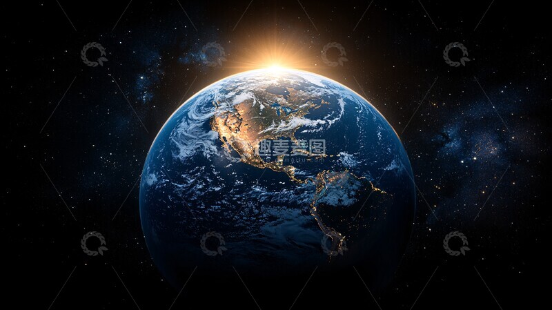 高清大图下载【趣麦麦图】光影地球轮廓3