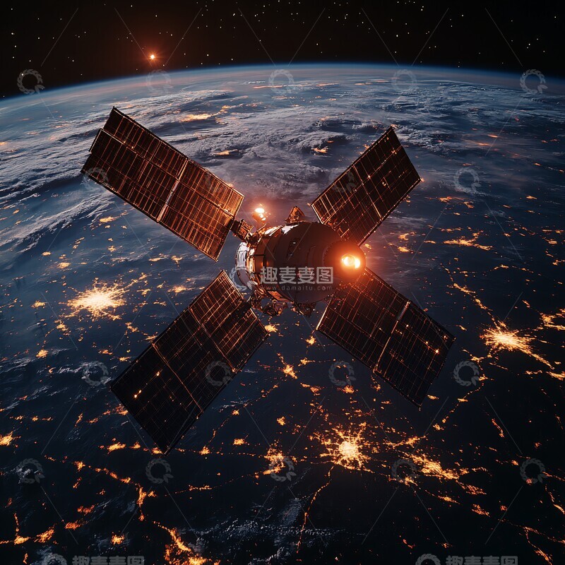 高清大图下载【趣麦麦图】通信卫星通信卫星灯光2