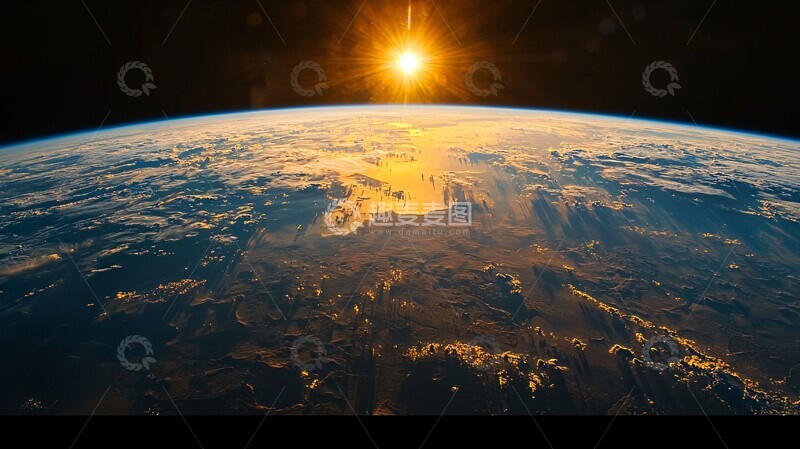 高清大图下载【趣麦麦图】太空穿梭机悬停地球2