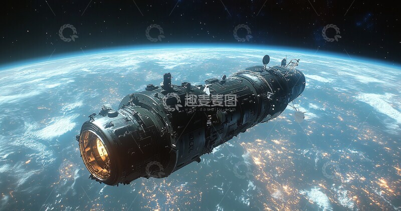 高清大图下载【趣麦麦图】太空船与月球3