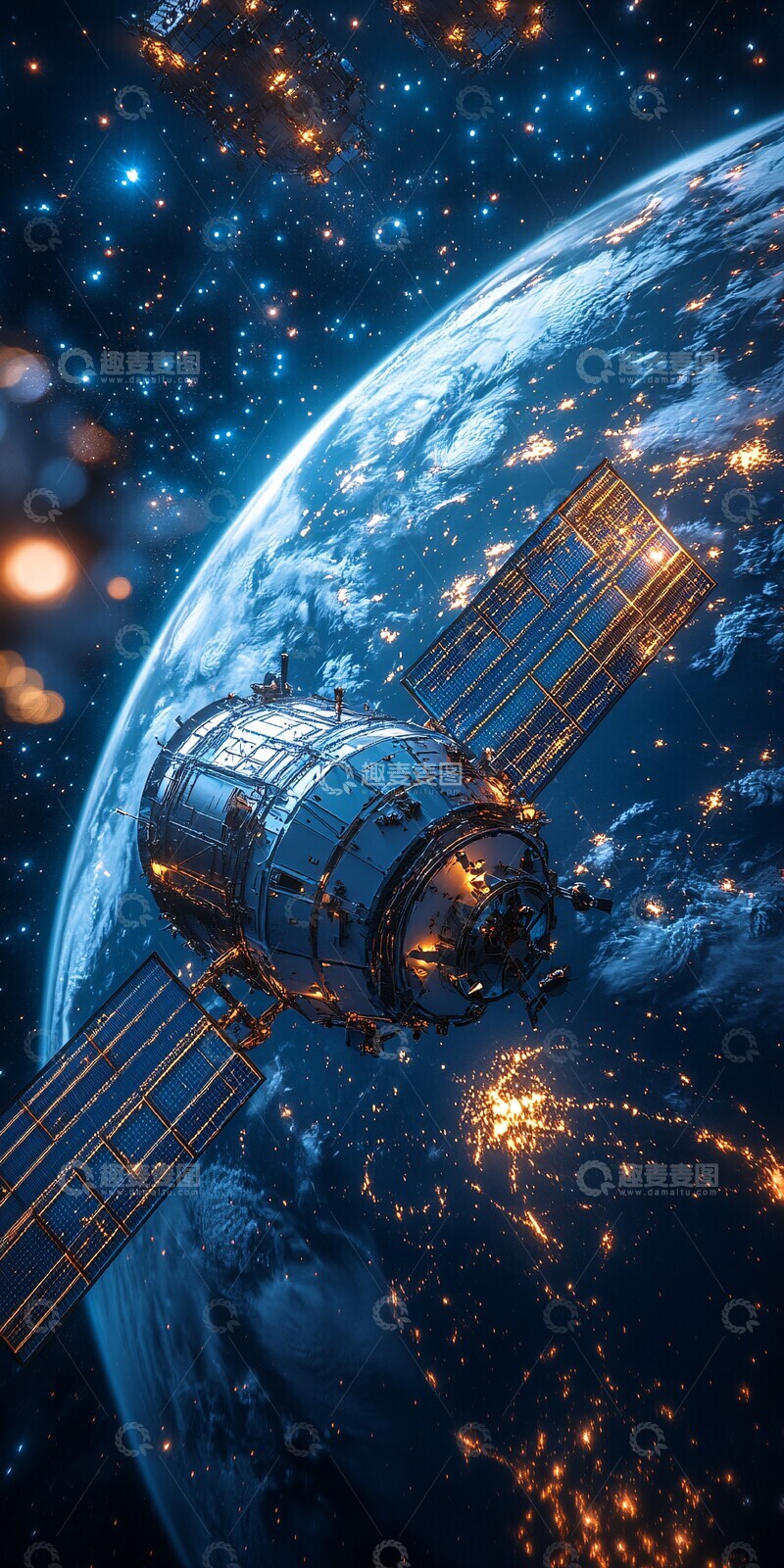 高清大图下载【趣麦麦图】卫星地球坐标网格2