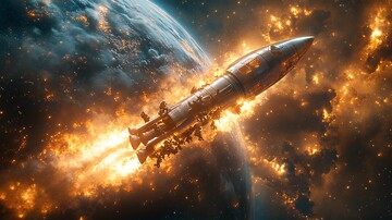 火箭飞船与地球1