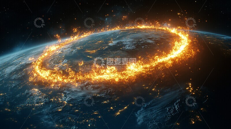 高清大图下载【趣麦麦图】三道光轨绕地球3