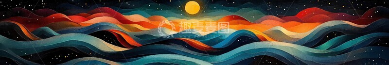 高清大图下载【趣麦麦图】抽象形状与波浪1