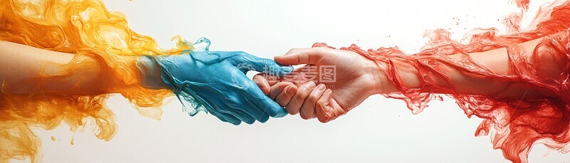 高清大图下载【趣麦麦图】合作学习手牵手3