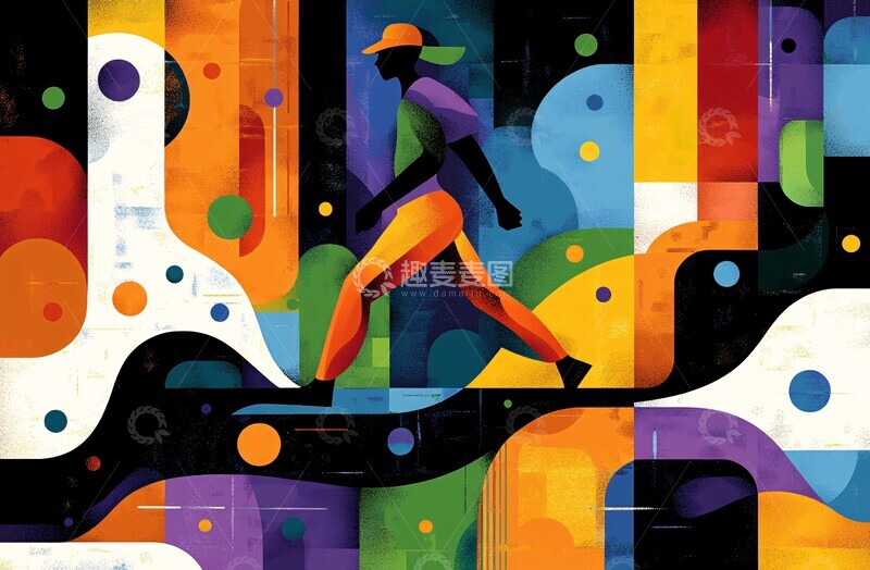 高清大图下载【趣麦麦图】运动剪影运动剪影橙色