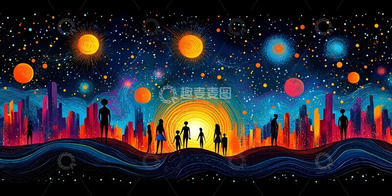 高清大图下载【趣麦麦图】阿巴乐队蓝调线稿1