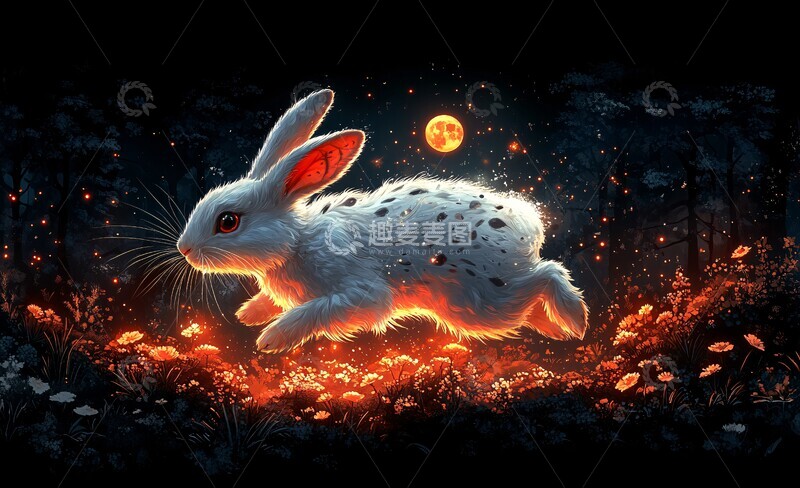 高清大图下载【趣麦麦图】白兔穿越奇幻之旅1