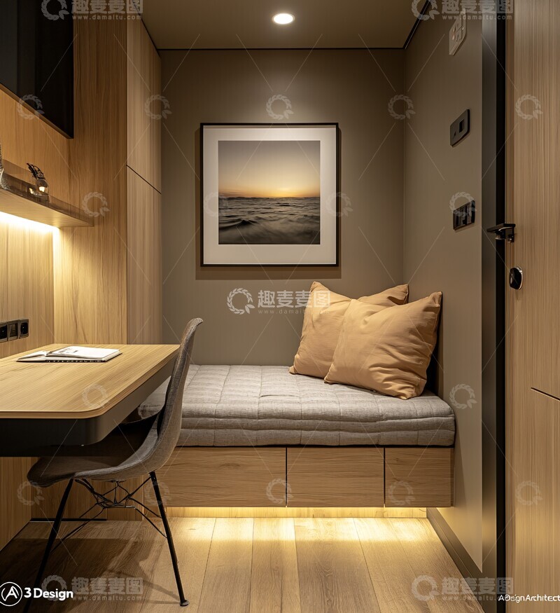 高清大图下载【趣麦麦图】浮动桌卧室设计1