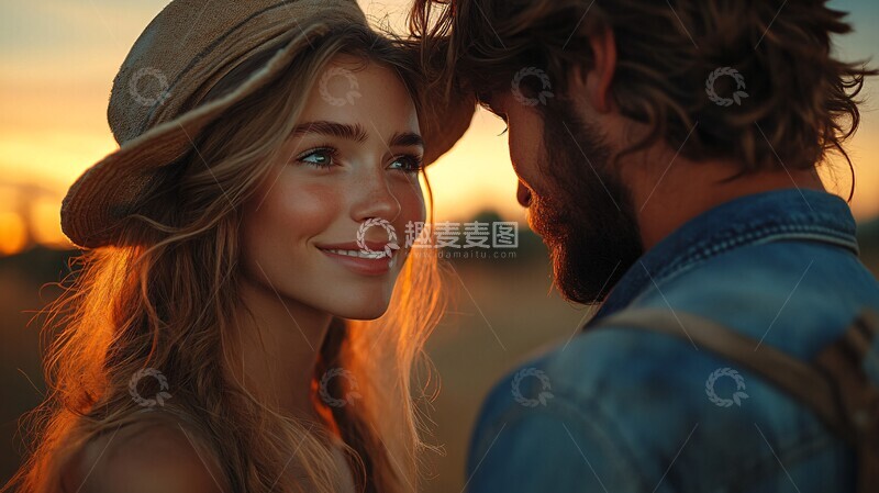 高清大图下载【趣麦麦图】情侣相望天空下3