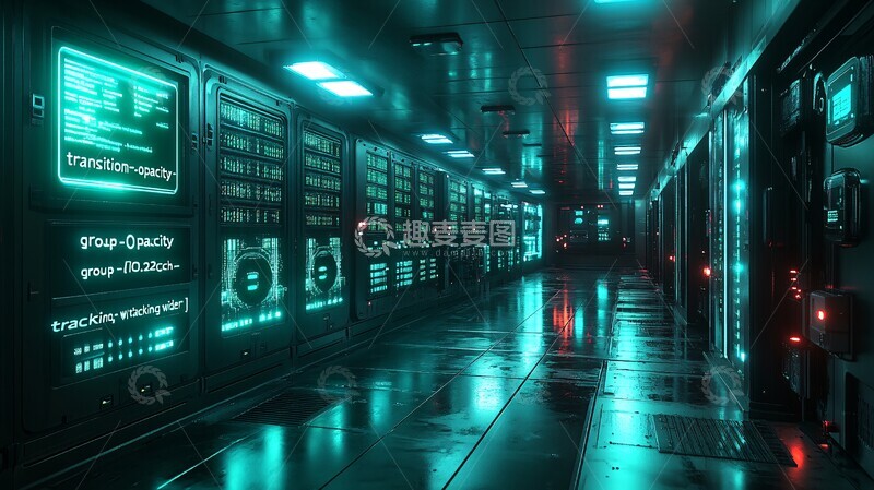 高清大图下载【趣麦麦图】服务器机柜灯光