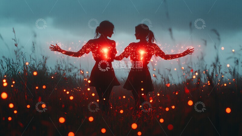 高清大图下载【趣麦麦图】雨中舞动舞动红光田野2