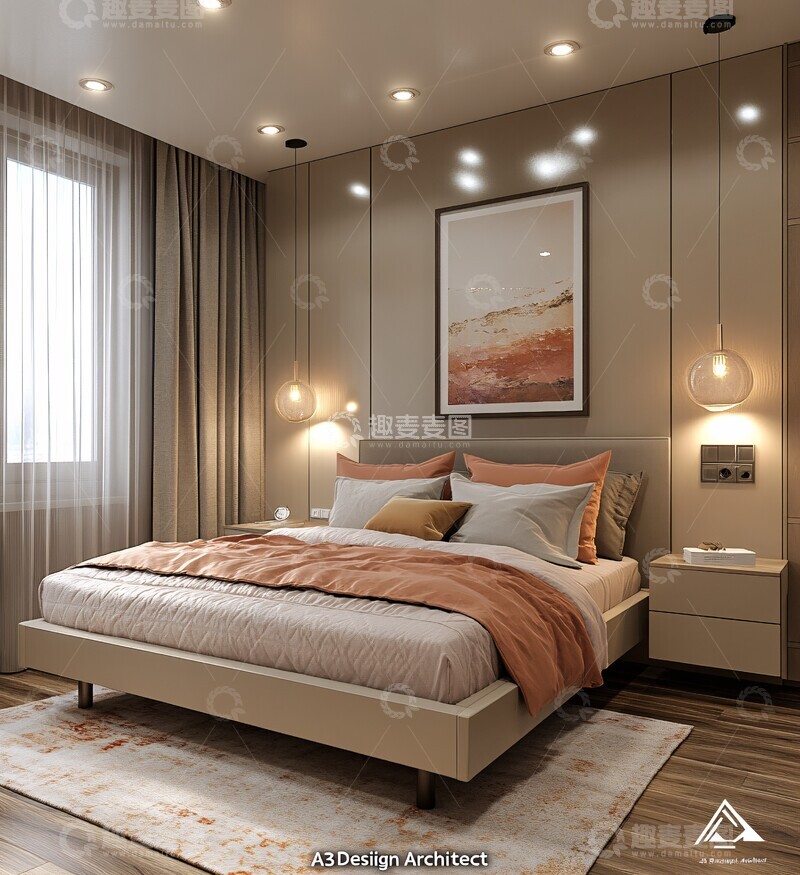 高清大图下载【趣麦麦图】浮动桌卧室设计2