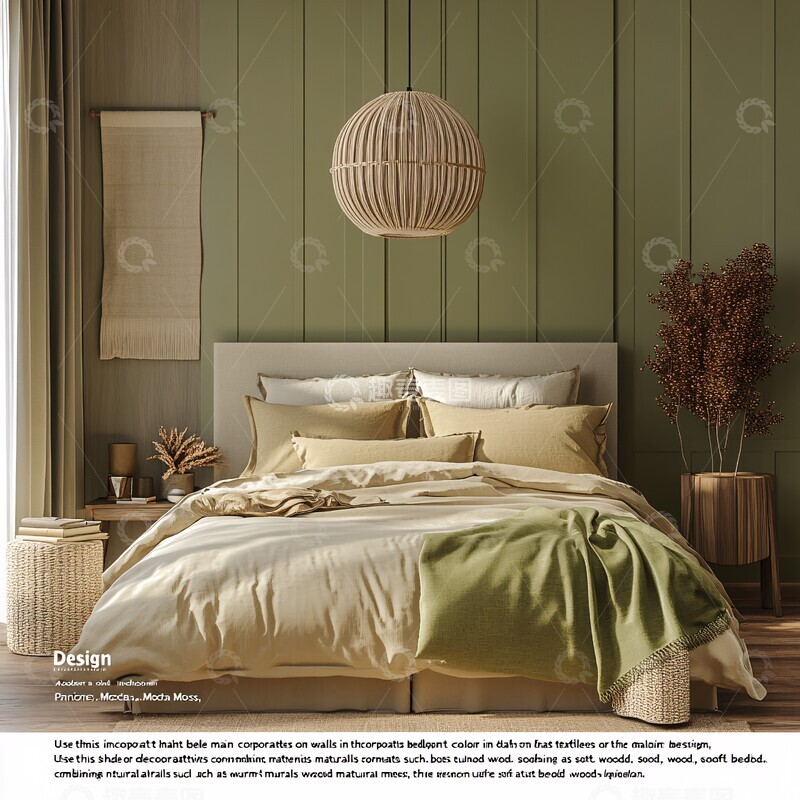 高清大图下载【趣麦麦图】摩卡苔藓色卧室设计2