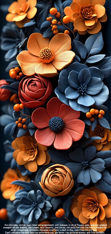 秋季花叶陶艺造型2