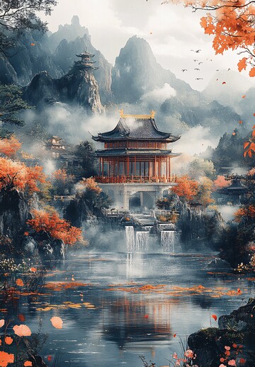 现代园林金云发簪图