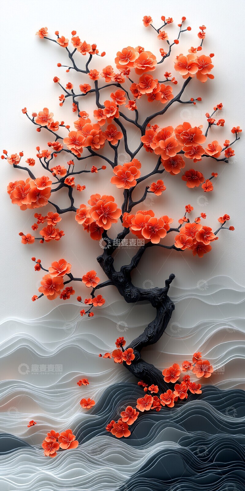 高清大图下载【趣麦麦图】红梅傲雪立枝头